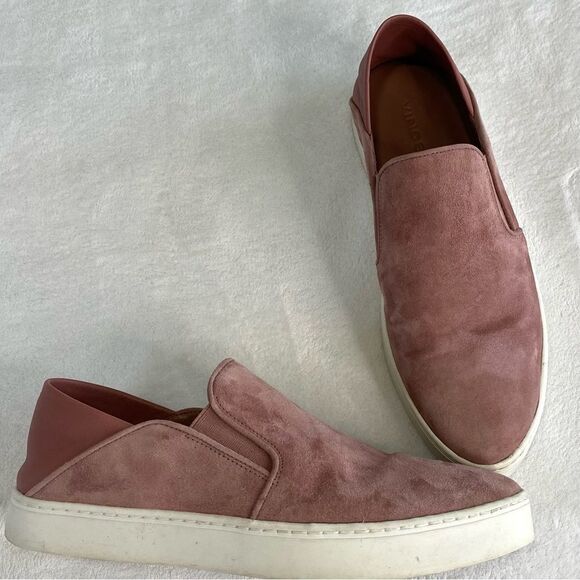 VINCE GARVEY SUEDE SLIP ON SNEAKERS WITH LEATHER FOLD DOWN BACK - Picture 3 of 12